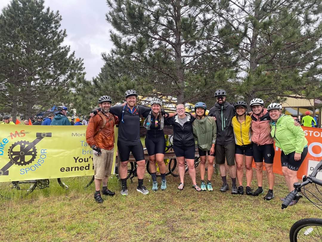 Team at Bike MS sponsor banner